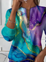 Women Abstract Crew Neck Printing Casual Spring/Fall Long Sleeve Sweatshirt