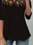 Women Floral Long Sleeve Tee T-shirt Crew Neck Casual Spring/Fall Tunic Top