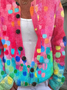 Women Abstract Printing Long Sleeve Crew Neck Vintage Spring/Fall Cardigan Outerwear