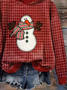 Women Plaid Spring/Fall Printing Long Sleeve Casual Daily Hoodie