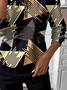 Women Abstract Crew Neck Printing Casual Spring/Fall Long Sleeve Sweatshirt