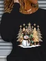 Women Christmas Snowman Long Sleeve Tee T-shirt Crew Neck Printing Casual Spring/Fall Graphic Tee Top