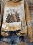 Women Leopard Spring/Fall Printing Long Sleeve Casual Daily Hoodie