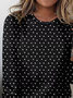 Women Polka Dots Long Sleeve Tee T-shirt Crew Neck Printing Casual Spring/Fall Graphic Tee Top