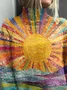 Women Abstract Printing Spring/Fall Vintage Long Sleeve Turtleneck Sweater