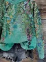 Women Floral Spring/Fall Printing Long Sleeve Casual Daily Hoodie