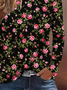 Women Floral Long Sleeve Tee T-shirt Crew Neck Printing Casual Spring/Fall Graphic Tee Top