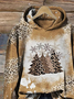 Women Leopard Spring/Fall Printing Long Sleeve Casual Daily Hoodie