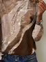 Women Abstract Long Sleeve Tee T-shirt Crew Neck Printing Casual Spring/Fall Graphic Tee Top