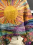 Women Abstract Printing Spring/Fall Vintage Long Sleeve Turtleneck Sweater