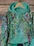 Women Floral Spring/Fall Printing Long Sleeve Casual Daily Hoodie