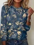 Women Floral Long Sleeve Tee T-shirt Crew Neck Printing Casual Spring/Fall Graphic Tee Top