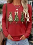 Women Christmas Long Sleeve Tee T-shirt Crew Neck Printing Casual Spring/Fall Graphic Tee Top
