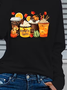 Women Halloween (pumpkin) Long Sleeve Tee T-shirt Crew Neck Printing Casual Spring/Fall Graphic Tee Top