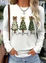 Women Christmas Long Sleeve Tee T-shirt Crew Neck Printing Casual Spring/Fall Graphic Tee Top