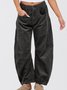 Women Plain Long Elastic Waist Pants Casual Spring/Fall Trousers