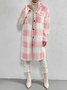 Women's Plaid Winter Outerwear Casual Printing Mid-long Shawl Collar Overcoat
