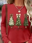 Women Christmas Long Sleeve Tee T-shirt Crew Neck Printing Casual Spring/Fall Graphic Tee Top