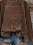 Women Abstract Crew Neck Printing Casual Spring/Fall Long Sleeve Sweatshirt