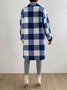Women's Plaid Winter Outerwear Casual Printing Mid-long Shawl Collar Overcoat