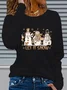 Women Christmas Snowman Long Sleeve Tee T-shirt Crew Neck Printing Casual Spring/Fall Graphic Tee Top