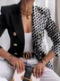 Women Floral Spring/Fall Outerwear Vintage Printing Long Sleeve Regular Blazer