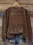 Women Abstract Crew Neck Printing Casual Spring/Fall Long Sleeve Sweatshirt