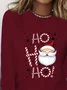 Women Santa Claus Long Sleeve Tee T-shirt Crew Neck Printing Casual Spring/Fall Graphic Tee Top