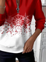 Women Christmas Crew Neck Printing Casual Spring/Fall Long Sleeve Sweatshirt