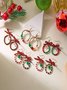 Handmade Christmas Party Millet Bead Earrings Bowknot Fashion Wreath Earrings