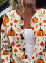 Women Maple Leaf Printing Long Sleeve Crew Neck Vintage Spring/Fall Cardigan Outerwear