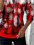 Women Christmas Crew Neck Printing Casual Spring/Fall Long Sleeve Sweatshirt