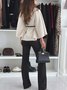 Women's Autumn Outerwear Casual Split Joint Dolman Sleeve Plain Stand Collar Cape Coat