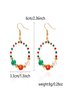 Handmade Christmas Party Millet Bead Earrings Bowknot Fashion Wreath Earrings