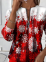 Women Christmas Crew Neck Printing Casual Spring/Fall Long Sleeve Sweatshirt