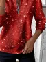Women Christmas Crew Neck Printing Casual Spring/Fall Long Sleeve Sweatshirt