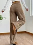 Women Plain Long Elastic Waist Pants Casual Spring/Fall Trousers