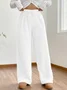 Women Plain Long Elastic Waist Pants Casual Spring/Fall Trousers
