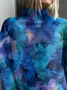 Women Abstract Printing Spring/Fall Vintage Long Sleeve Turtleneck Sweater