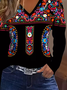 Women Floral Long Sleeve Tee T-shirt V Neck Printing Casual Spring/Fall Graphic Tee Top