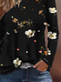 Women Floral Long Sleeve Tee T-shirt Crew Neck Printing Casual Spring/Fall Graphic Tee Top