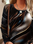 Women Abstract Long Sleeve Tee T-shirt Crew Neck Printing Casual Spring/Fall Graphic Tee Top