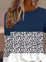 Women Leopard Long Sleeve Tee T-shirt Crew Neck Printing Casual Spring/Fall Graphic Tee Top