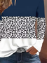 Women Leopard Long Sleeve Tee T-shirt Crew Neck Printing Casual Spring/Fall Graphic Tee Top