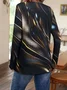 Women Abstract Long Sleeve Tee T-shirt Crew Neck Printing Casual Spring/Fall Graphic Tee Top
