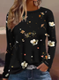 Women Floral Long Sleeve Tee T-shirt Crew Neck Printing Casual Spring/Fall Graphic Tee Top