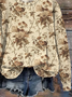 Women Floral Crew Neck Printing Casual Spring/Fall Long Sleeve Sweatshirt