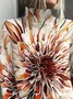 Women Abstract Printing Spring/Fall Vintage Long Sleeve Turtleneck Sweater