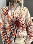 Women Abstract Printing Spring/Fall Vintage Long Sleeve Turtleneck Sweater