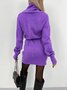 Women Plain Long Sleeve Spring/Fall Split Joint Dress Turtleneck Daily Vintage Mini Hip Skirt Bodycon Dress
